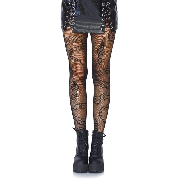 Leg Avenue Accessories - Women's Snake Patterned Tights Pantyhose Fishnet Gothic